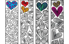 Heart Bookmarks PDF Coloring Page Etsy Boekenleggers Bladwijzer