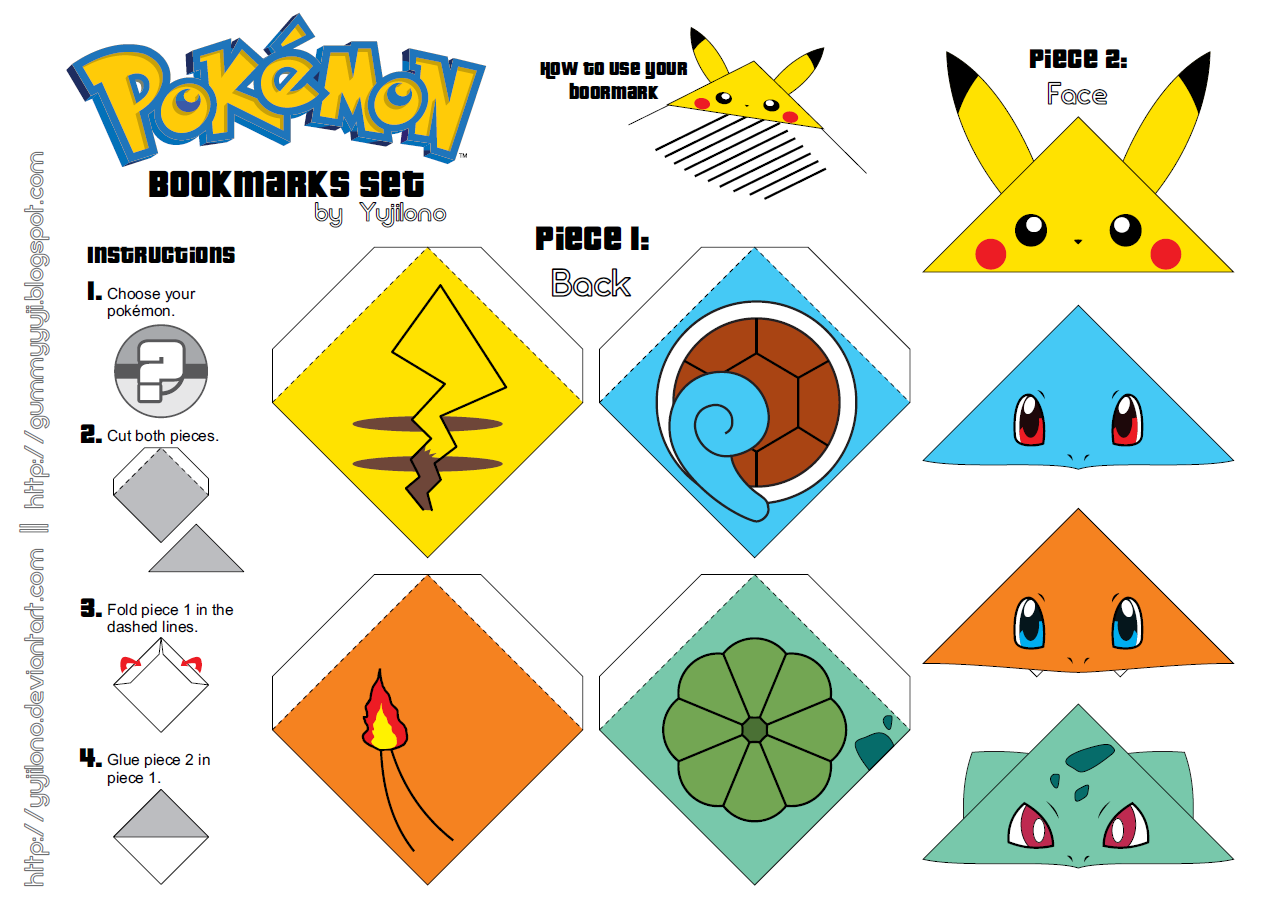 Image Result For Pokemon Corner Bookmark Printables Pokemon Bookmark 