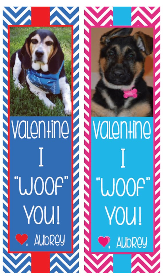 Items Similar To DIY Printable Dog Valentine Bookmarks On Etsy