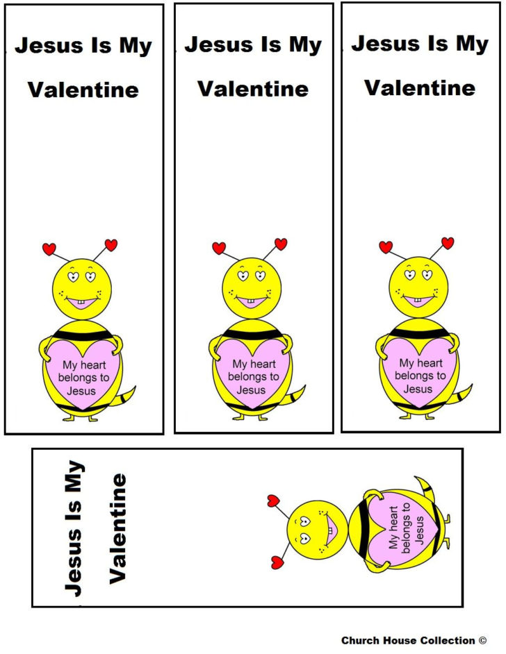 Christian Valentines Bookmark That Uses The Word Valentine Printable