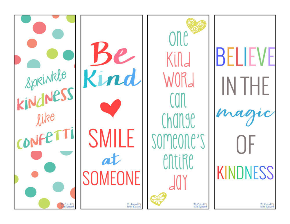 Kindness Bookmarks Printable Bookmarks For Kids Natural Beach Living