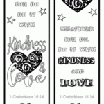 Kindness Love FREE Bible Bookmarks To Colour Coloring Bookmarks