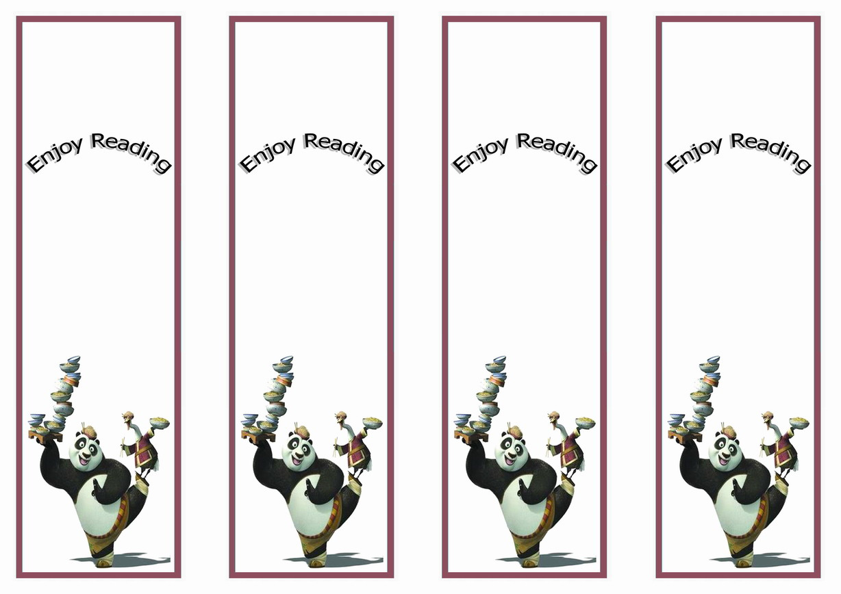 Kung Fu Panda Bookmarks Birthday Printable
