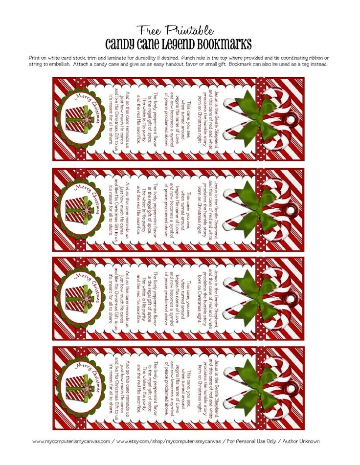 Legend Of Candy Cane Printable Free Bookmark Printables Of The Candy 