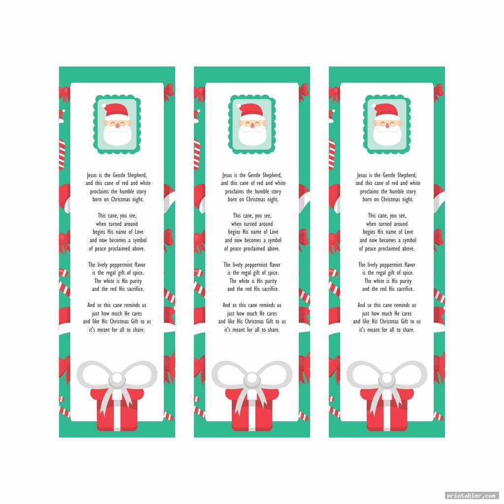 Legend Of The Candy Cane Bookmark Printable Gridgit