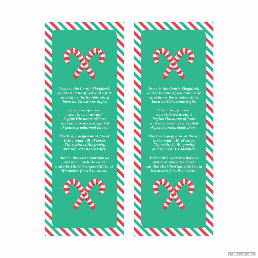Legend Of The Candy Cane Bookmark Printable Gridgit