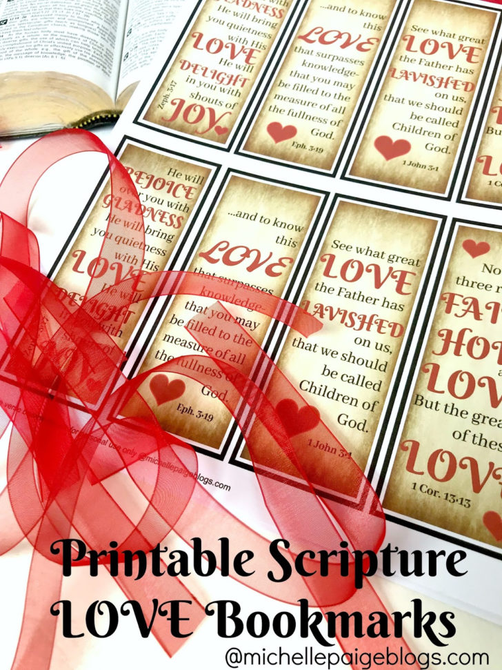 Printable Valentine Scripture Bookmarks