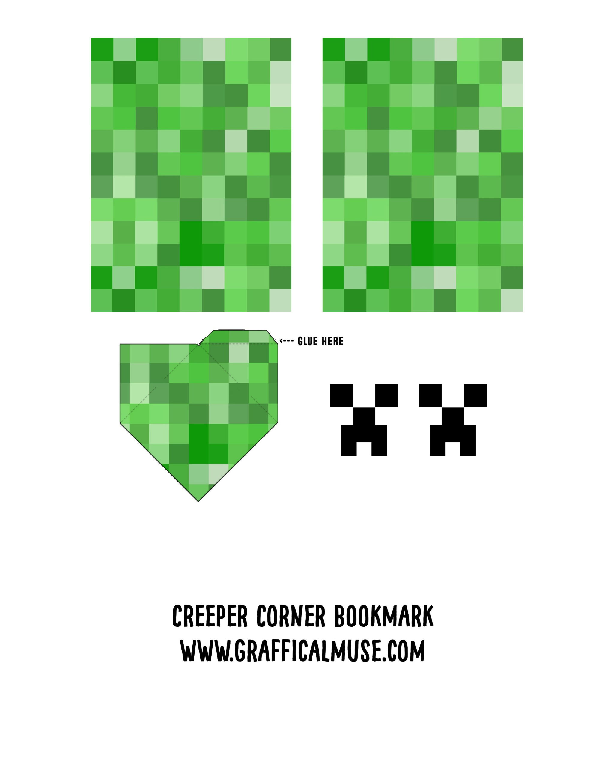 Minecraft Creeper Bookmark Printables And Tutorial Minecraft 