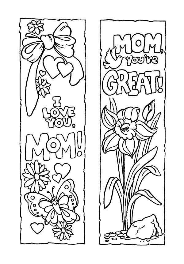 Mother s Day Bookmarks Coloring Page Best Place To Color