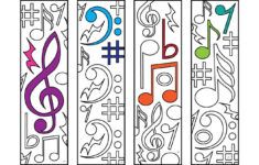 Music Bookmarks PDF Zentangle Coloring Page Coloring Pages