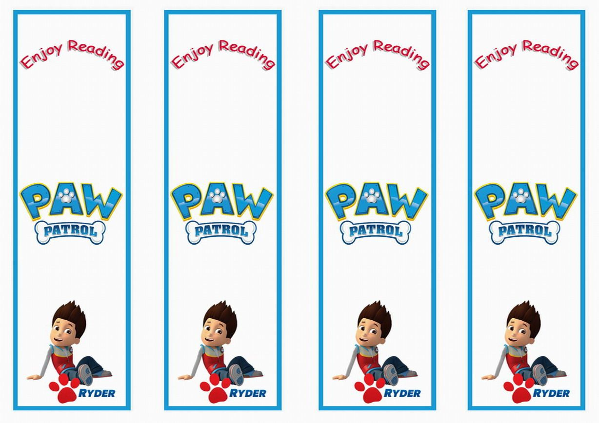 Paw Patrol Bookmarks Paw Patrol Paw Patrol Birthday Paw Patrol Party
