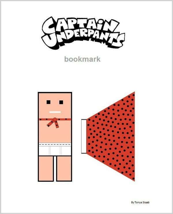 Captain Underpants Bookmark Printable