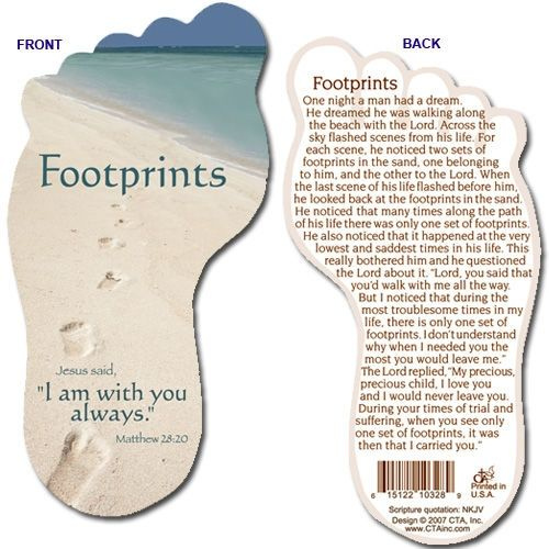 Footprints In The Sand Bookmark Printable