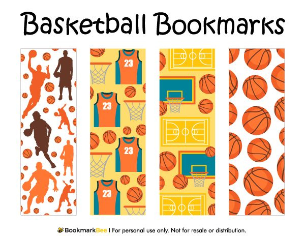 Printable Basketball Bookmarks Free Printable Bookmarks Bookmarks 