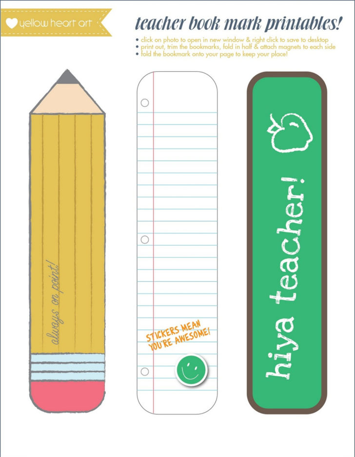 Printable Bookmarks For Teachers