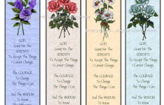 Printable Bookmarks Flowers Serenity Prayer From Original Etsy