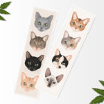 Printable Cat Bookmarks Printable Bookmark Digital Print Etsy