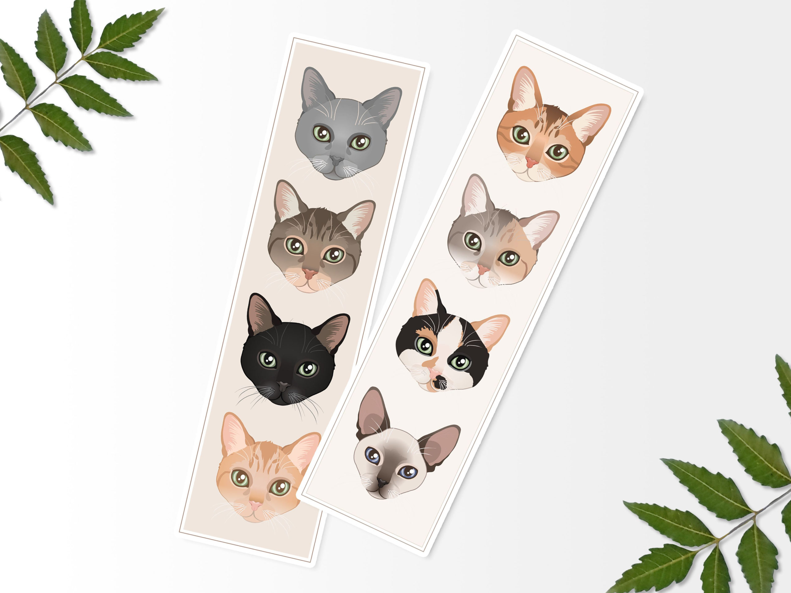 Printable Cat Bookmarks Printable Bookmark Digital Print Etsy 