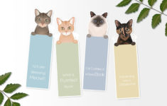 Printable Cat Bookmarks Printable Bookmark Digital Print Etsy