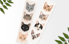 Printable Cat Bookmarks Printable Bookmark Digital Print Etsy