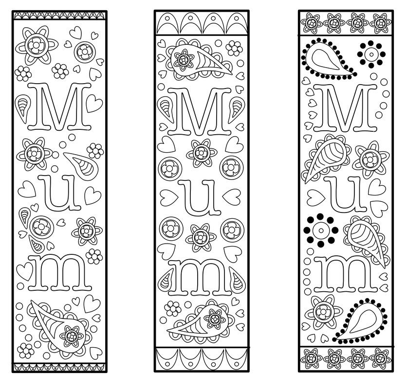 Printable Colouring Bookmarks For Mum On Mother s Day