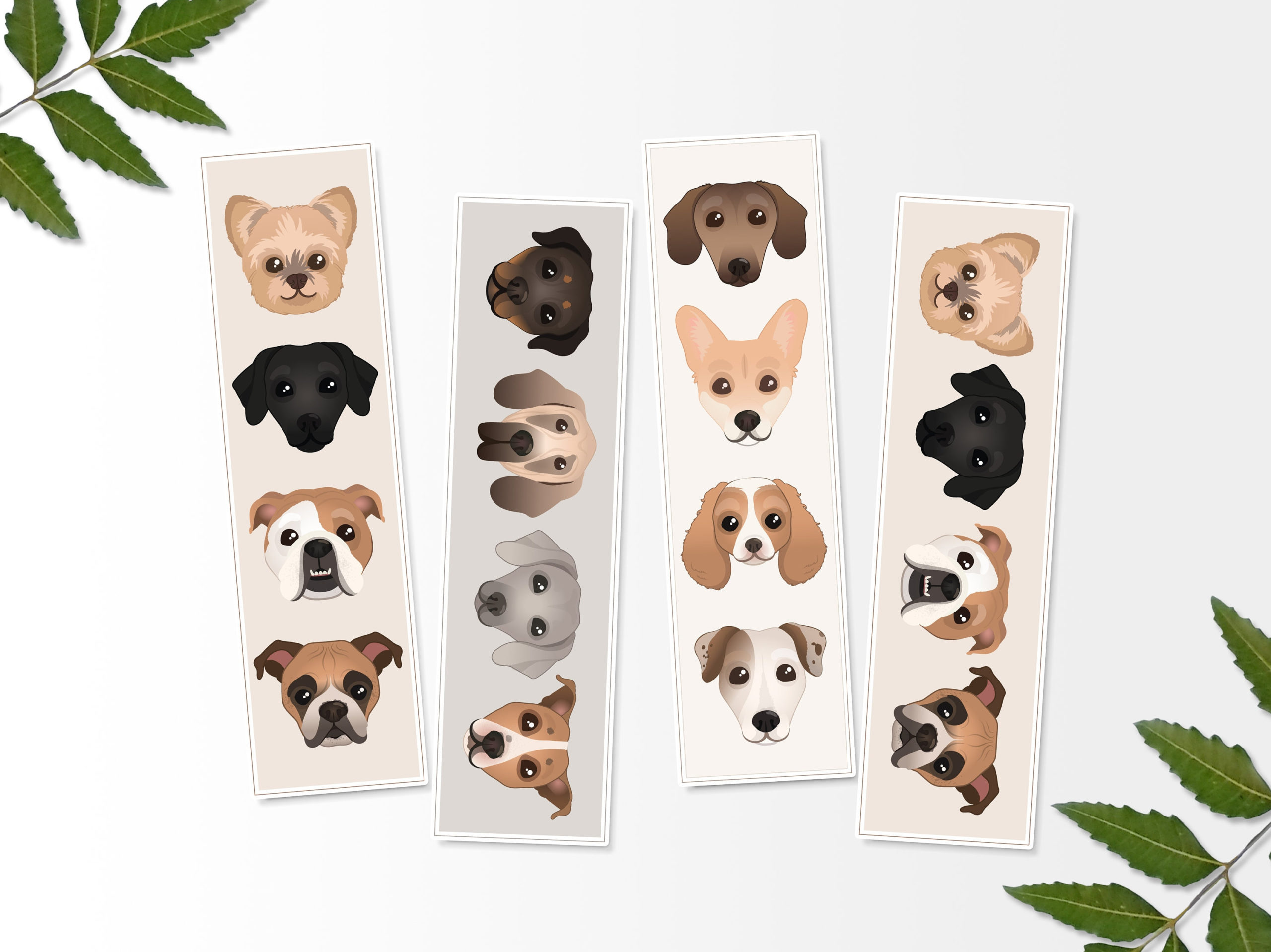 Printable Dog Bookmarks Printable Bookmark Digital Print Etsy