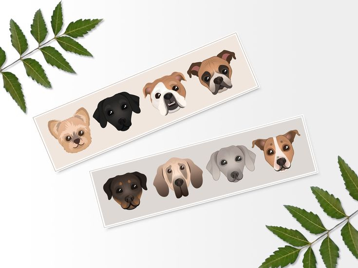 Printable Dog Bookmarks Printable Bookmark Digital Print Etsy 