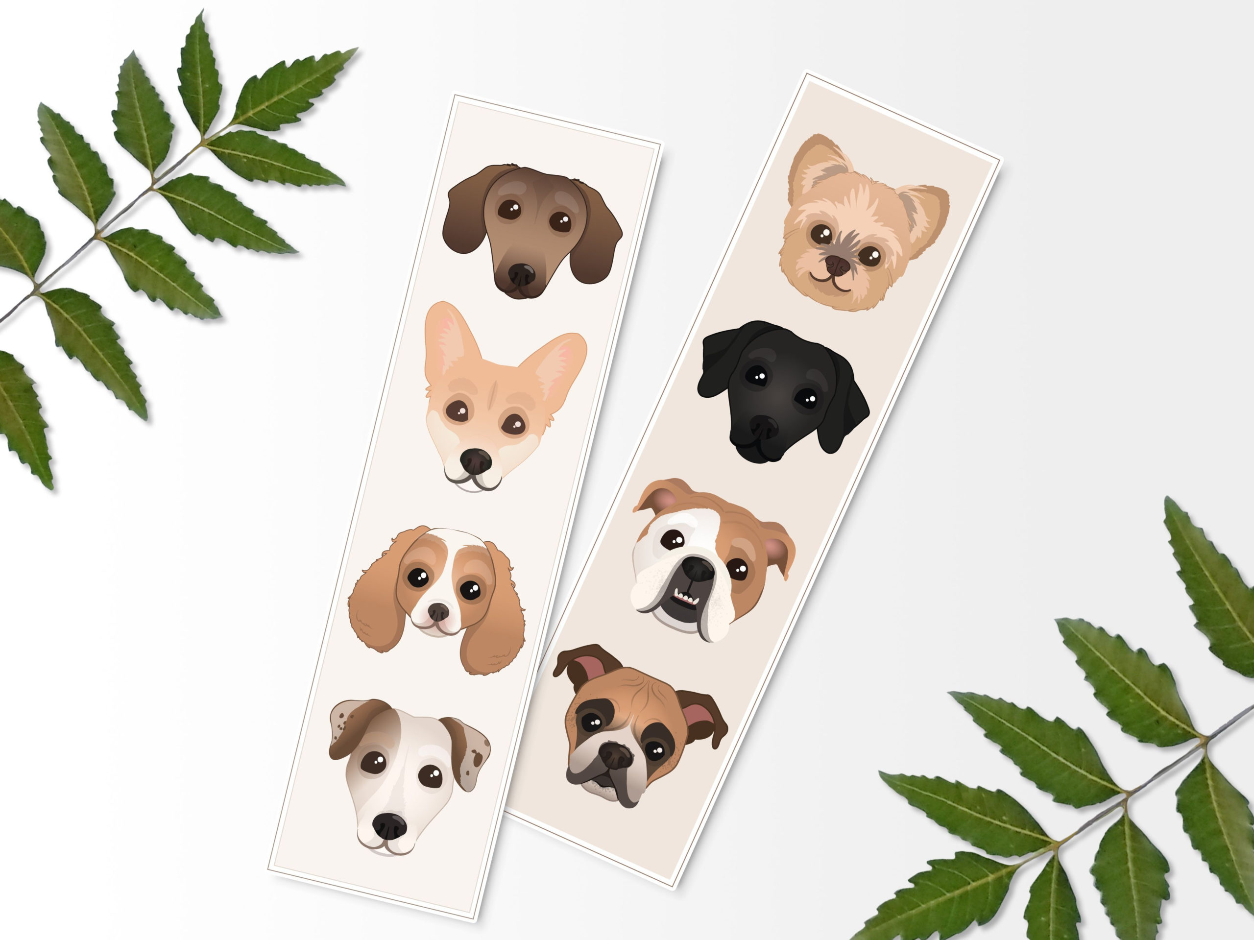 Printable Dog Bookmarks Printable Bookmark Digital Print Etsy 