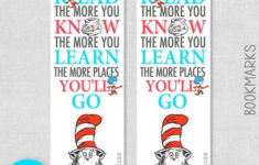 Printable Dr Seuss Bookmark Cat In The Hat Nursery Quote The More