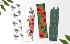 Printable Flower Bookmarks Printable Spring Bookmark Digital Print