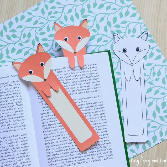 Printable Fox Bookmarks DIY Bookmarks Bookmarks Kids Craft 