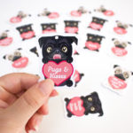 Printable Pug Valentines Day Gift Tags Dog Candy Hearts INSTANT