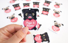 Printable Pug Valentines Day Gift Tags Dog Candy Hearts INSTANT