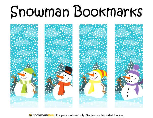 Printable Snowman Bookmarks Christmas Bookmarks Bookmarks Kids 