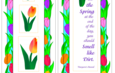 Printable Spring Tulips Bookmarks For Gardeners