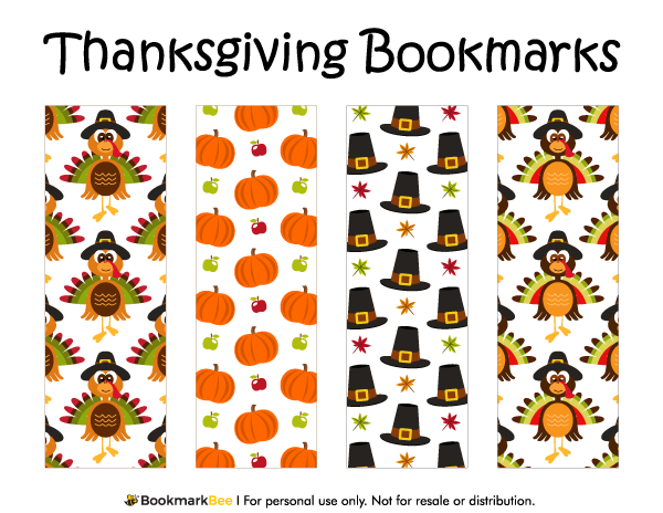 FREE Printable Thanksgiving Bookmarks