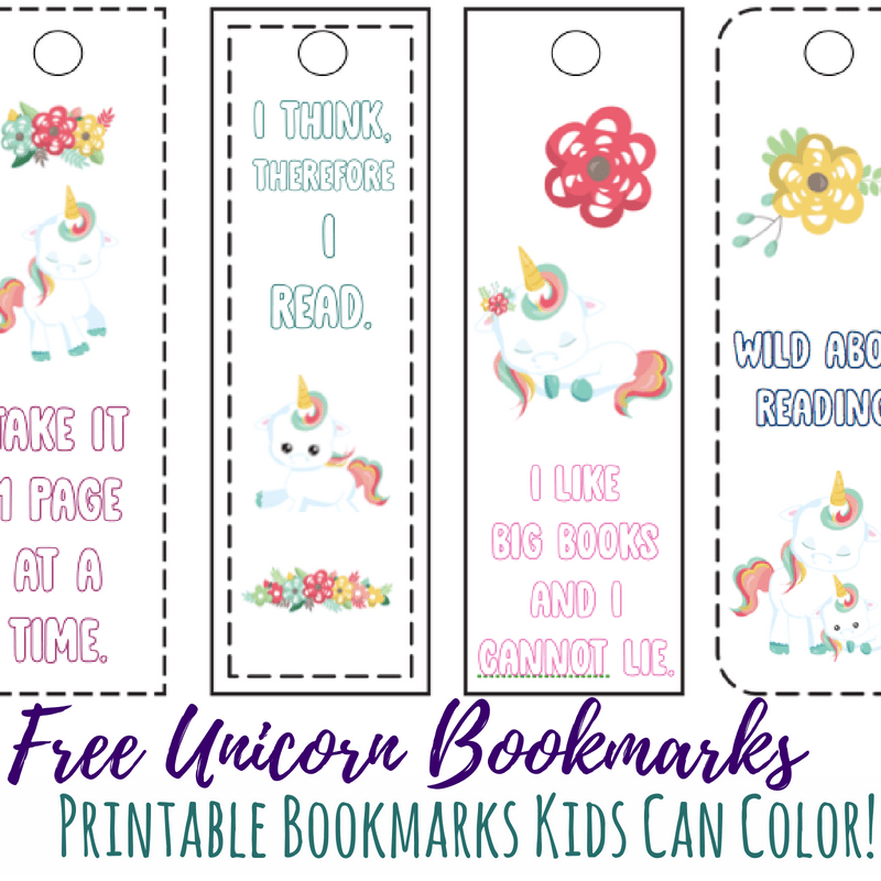 Printable Unicorn Bookmarks Kids Can Color Views From A Step Stool