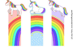 Printable Unicorn Rainbow Bookmarks Cute Printable Bookmarks Etsy