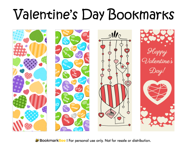 Printable Valentine Bookmarks