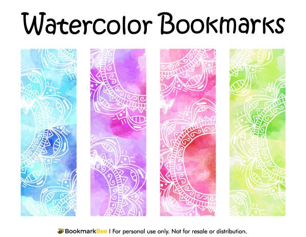 Printable Watercolor Bookmarks