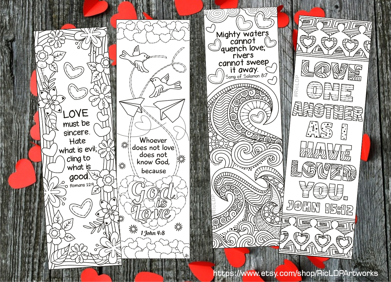 RicLDP Artworks Bible Bookmarks For Valentines Day