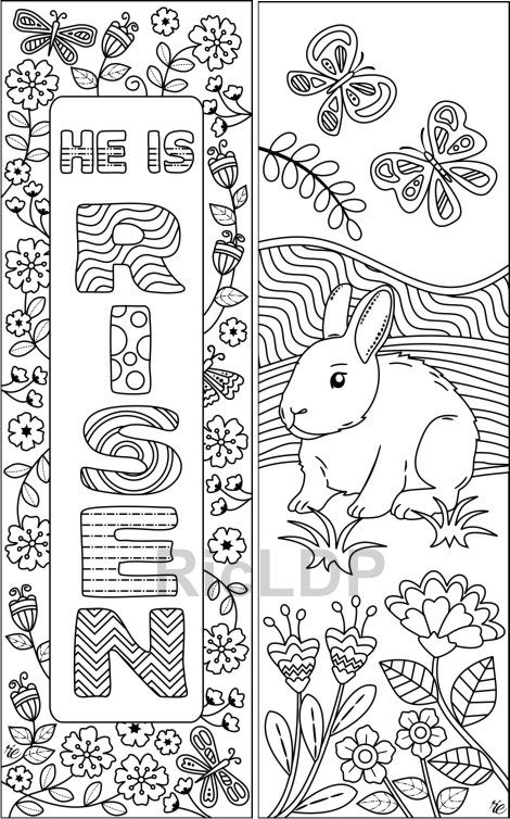 Set Of 8 Coloring Bookmarks For Easter Christian Coloring Etsy In 