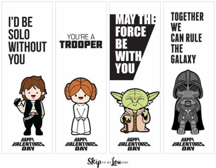 FREE Printable Star Wars Valentine Bookmarks