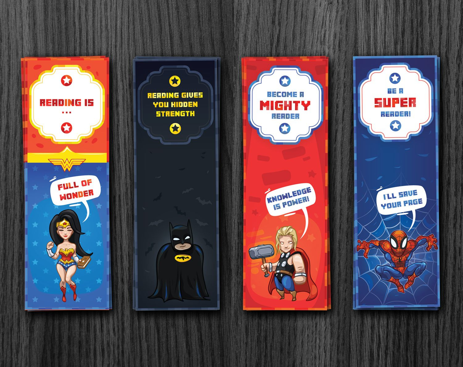 Superheroe Bookmarks Printable Download Bookmarks Bookmarks 