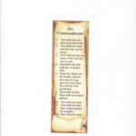 Ten Commandments Bookmark