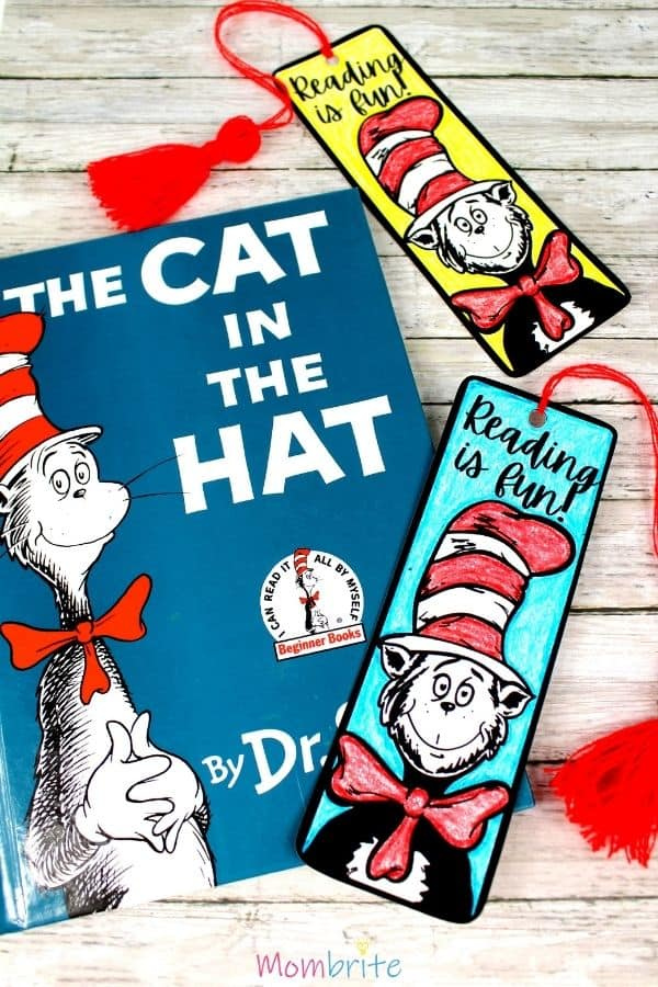 The Cat In The Hat Bookmark Free Dr Seuss Printable Mombrite