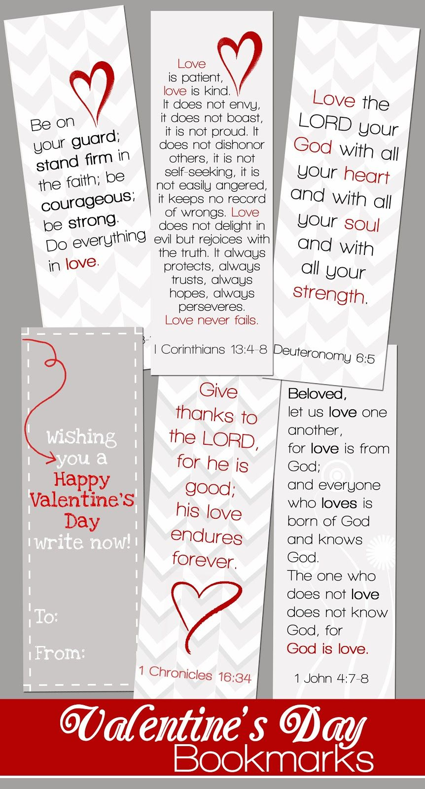 The Lang Gang Loves Valentines Bookmarks Valentines Scripture 