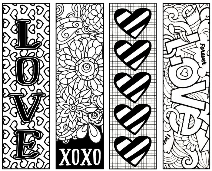 Valentine s Printable Bookmarks To Color I Should Be Mopping The Floor